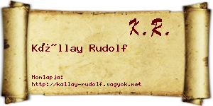 Kállay Rudolf névjegykártya